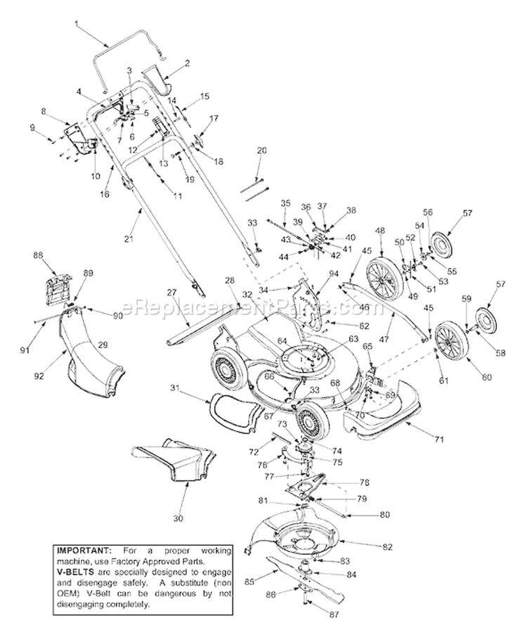 Page B Diagram and Parts List for 12A-979L401 2003 Yard Man Lawn Mower